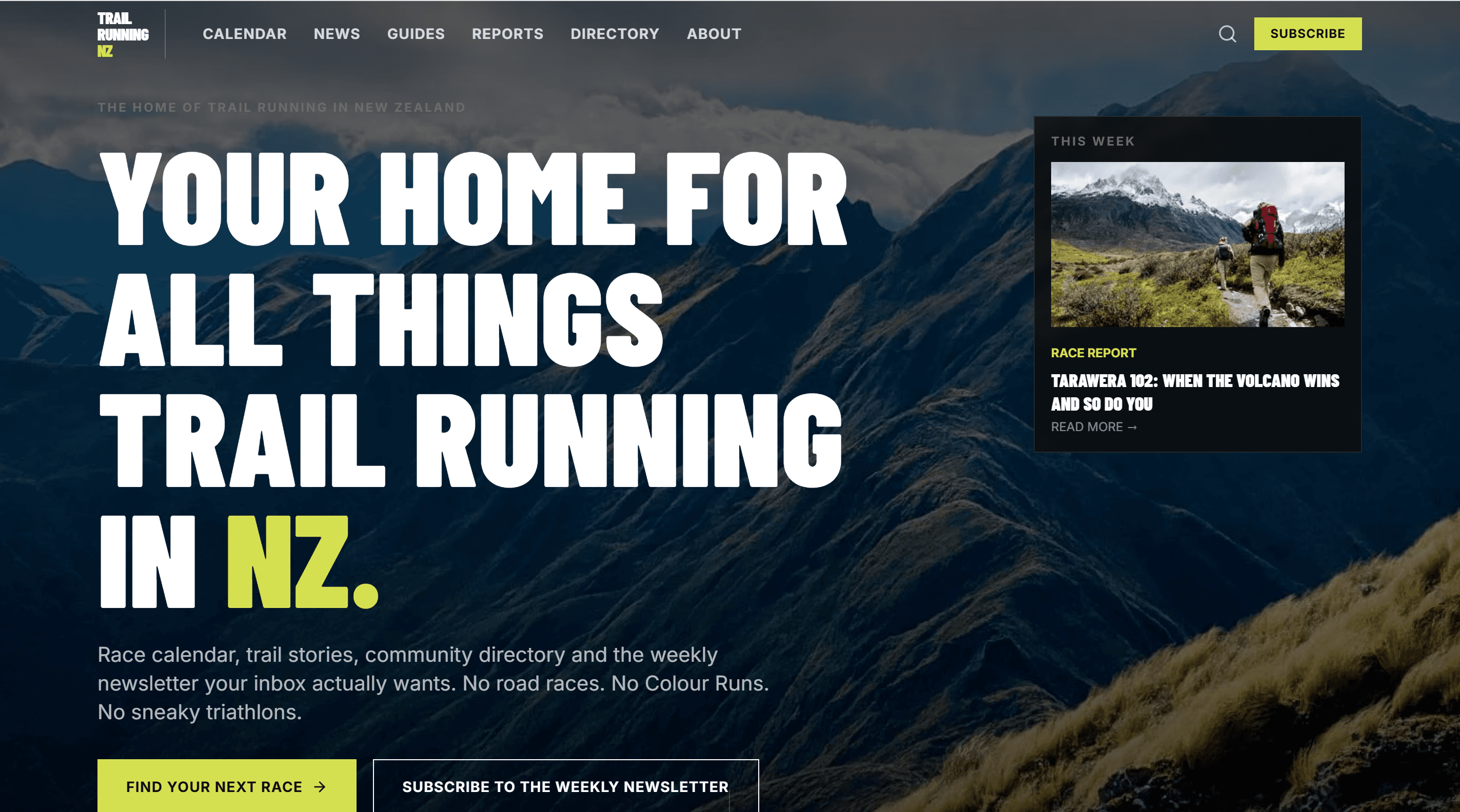 Trail Running New Zealand — built by Mischief Digital